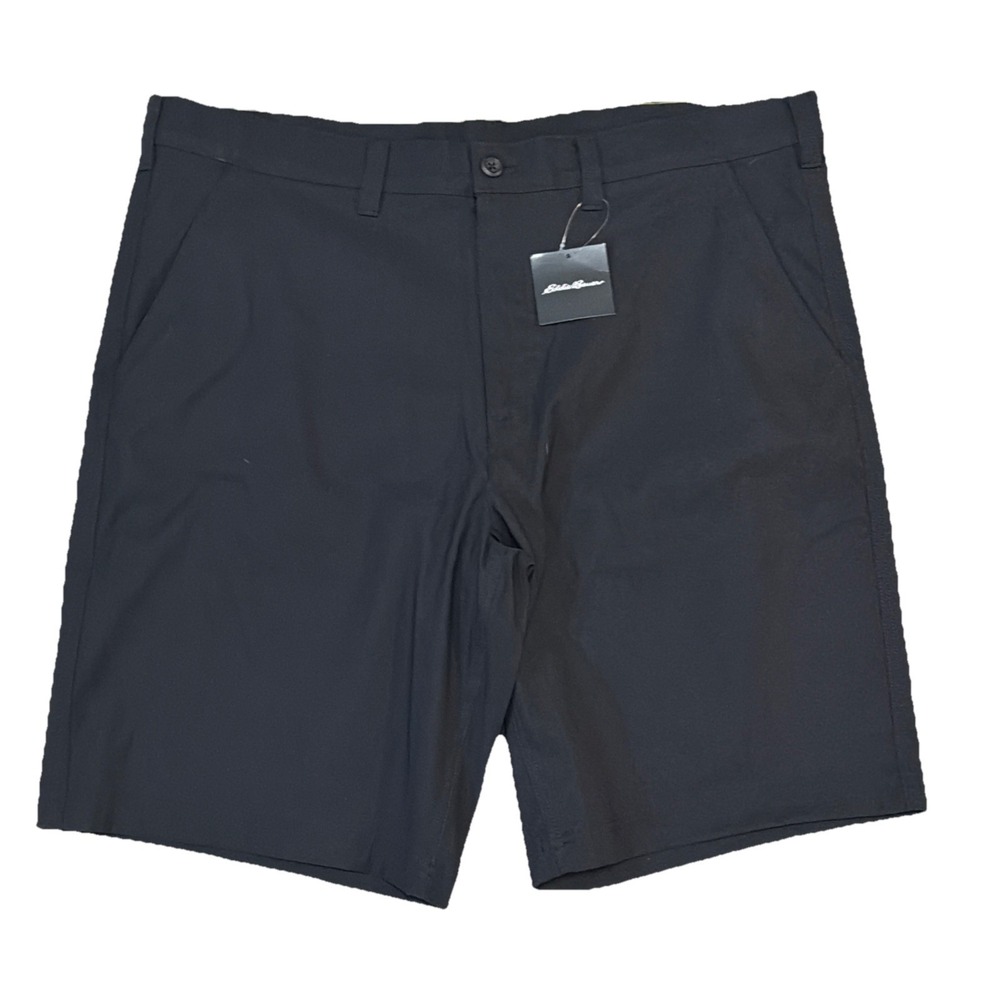 NWT Eddie Bauer Men's Black Takeoff Chino‎ Shorts 40x10